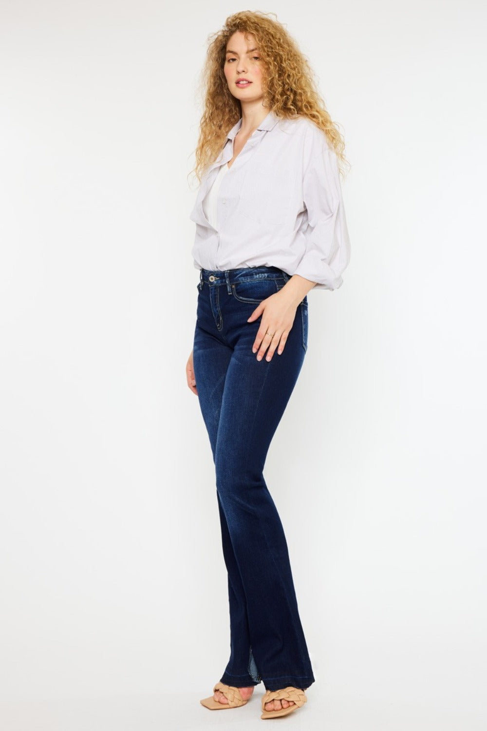 Kancan Mid Rise Slim Flare Jeans